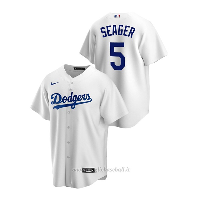 Maglia Baseball Uomo Los Angeles Dodgers Corey Seager Replica Primera Bianco